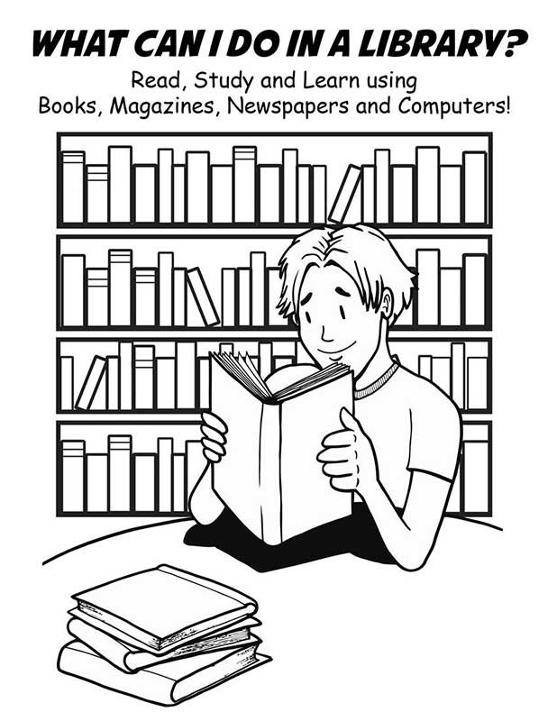 taking care of library books coloring pages - photo #28